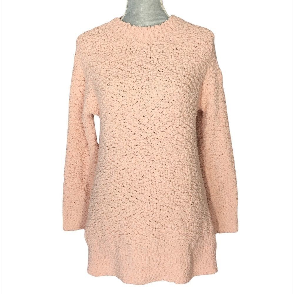 Merokeety Blush Pink Popcorn Oversized Sweater Size S
